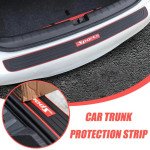 ABS Rear Trunk Sill Bumper Guard Protector Pad Cover Strip